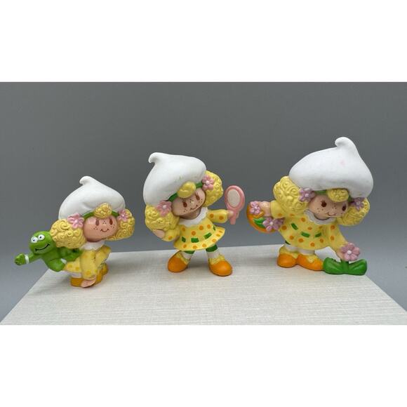 Lemon Meringue Strawberry Shortcake Vintage 1980s Miniature Set of 3 - Picture 1 of 9